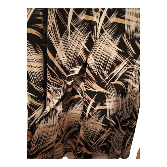 Susan Lawrence Black Gold And White Print Maxi Skirt Front Split Women's Size XL - Picture 3 of 8